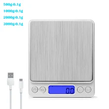 USB lcd Цифровые весы мини карманные из нержавеющей стали прецизионные ювелирные изделия электронные весы граммов вес для золота выпечки приготовления пищи