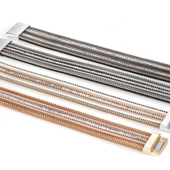 

Women's Retro Woven Multilayer Leather Bracelet Retro Charm Magnetic Wrap Bracelet Fashion Costume Jewelry