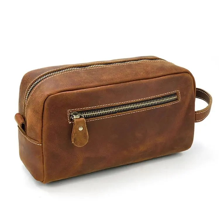 MAHEU коричневая мужская повседневная сумка-клатч из натуральной кожи, сумки для путешествий, сумки для хранения для макияжа Umberlla, кошелек, большой телефон, Pounch - Цвет: Light Brown 1