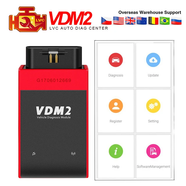 UCANDAS VDM2 Wifi Bluetooth полные системы Авто OBD2 диагностический инструмент сканер новейший V3.9 Wifi на Android VDM II VDM 2 код rader