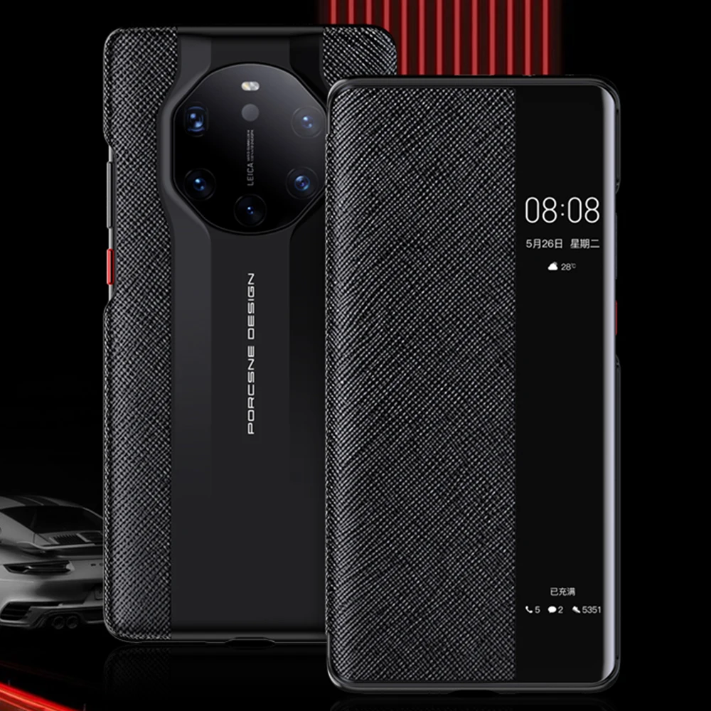 Чехол-книжка для Huawei Mate 40RS 6 67 дюйма Smart Touch прозрачный чехол из искусственной кожи