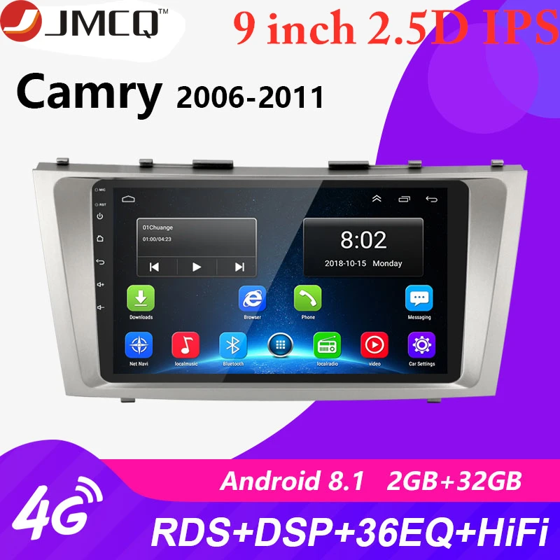

Android 8.1 2 Din 2G+32G Car Radio Multimedia Video Player For Toyota Camry 7 XV 40 50 2006-2011 GPS Navigation Head Unit+Frame