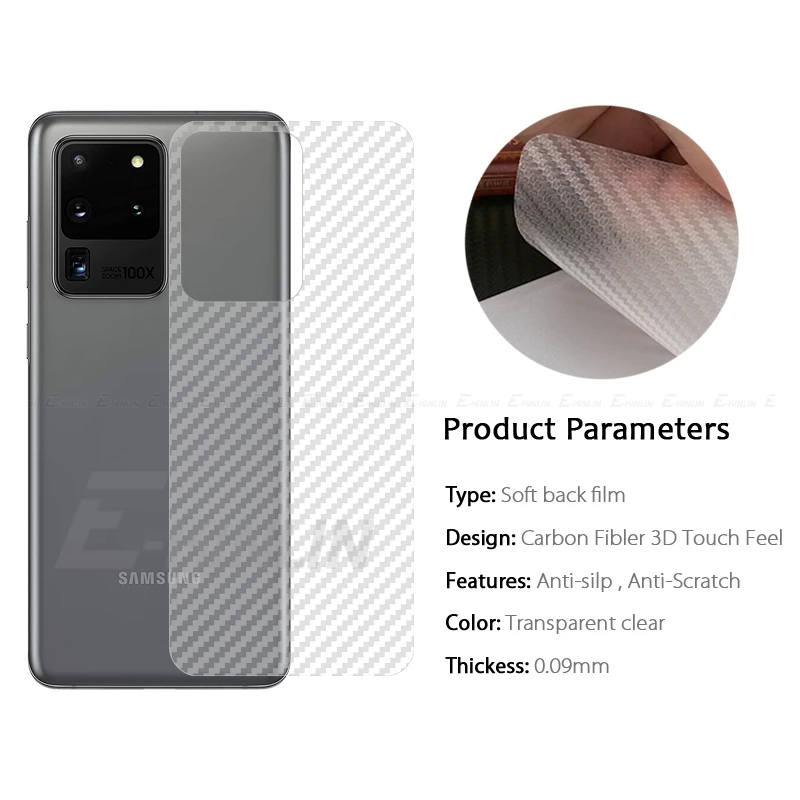 Мягкая 3D углеродное волокно задняя пленка для Samsung Galaxy Note 20 10 9 S21 S20 Ultra FE S10 Lite 5G