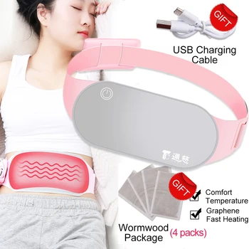 

Cofoe Uterus USB Wormwood Warm Belt Pain Relieve Warm Stomach 3 level portable washable Menstrual Period Massager waist belt