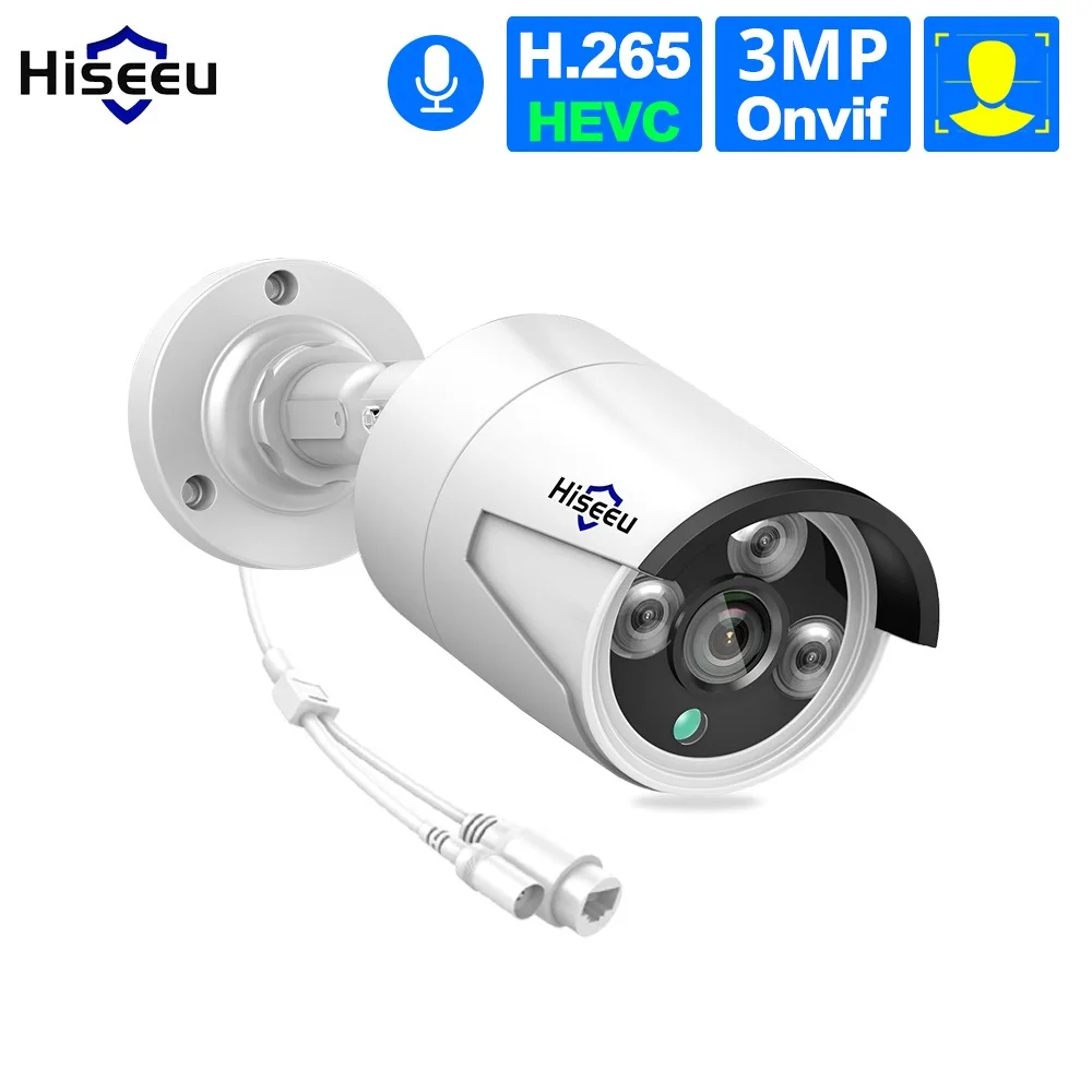 Hiseeu H.265 1080P POE IP камера 2MP Bullet CCTV ONVIF 2 0 для NVR системы Водонепроницаемый Открытый