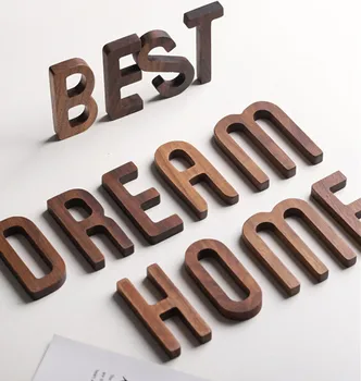 

DEDUO Home Decor wooden Letter set Nordic black walnut alphabet combination wall decoration DIY letters home decoration