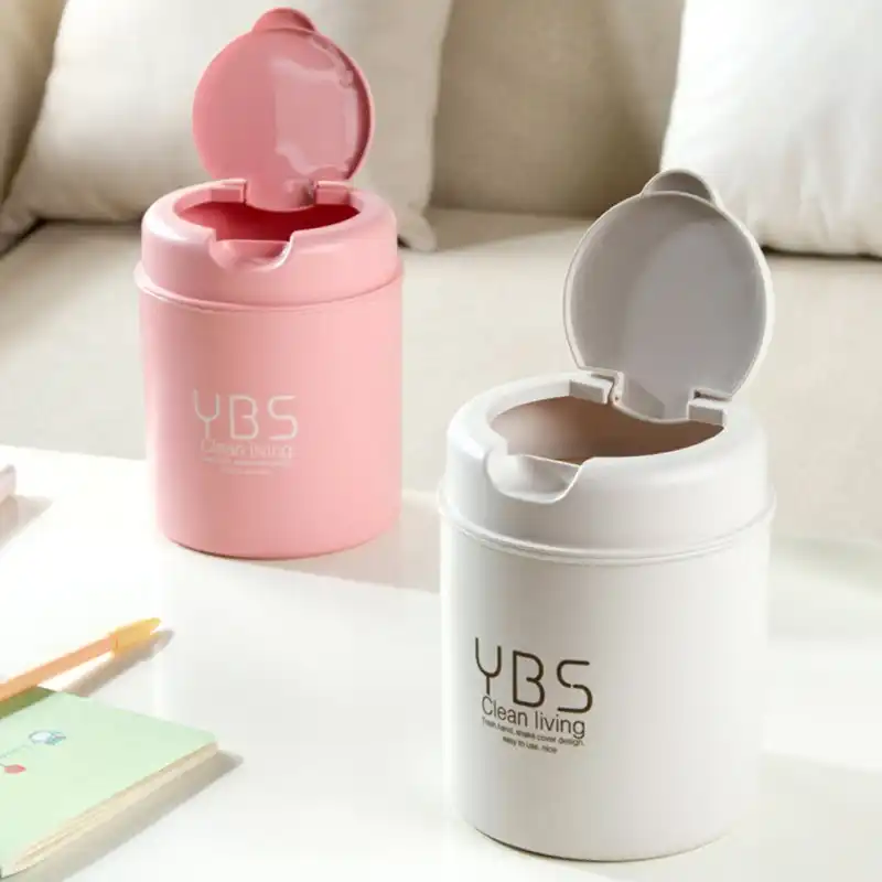 Mini Plastic Countertop Trash Can Desktop Garbage Container