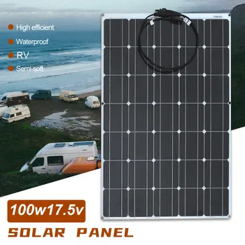 

flexible 100w 17.5v solar panels 12v battery charger home solar panel system module for car rv marine yacht