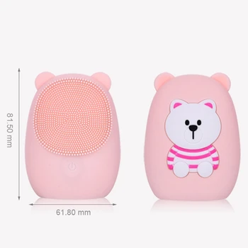 

Facial Cleansing Brush Silicone Electric Facial Brush Skin Cleanser Deep Cleansing Makeup Residue Bear Face Brush For Washing