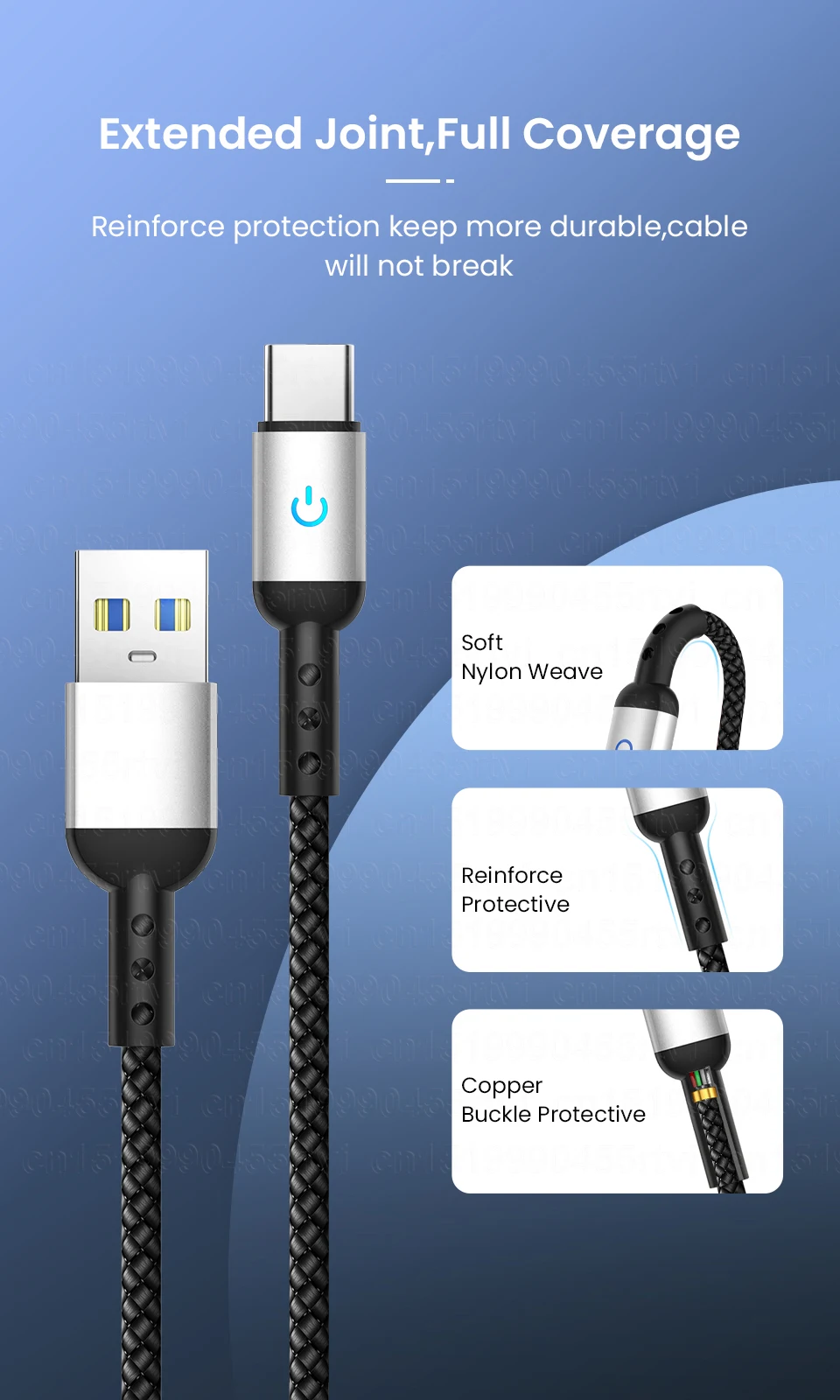 LED USB Type C Cable 5A Fast Charging USB C Cable for Huawei Xiaomi Mi Mobile Phone USB-C Data Cord for Samsung Galaxy S10 1.2m iphone to usb adapter