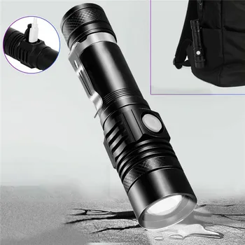

2 PACK 20000lm Shadowhawk Flashlight Rechargeable USB T6 LED Tactical Torch