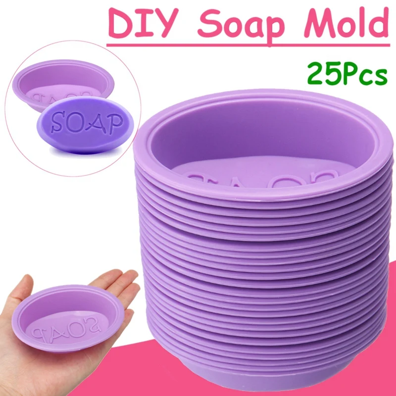 PHFU-25Pcs квадратная силиконовая форма для мыла ручной работы, овальная форма для выпечки кексов