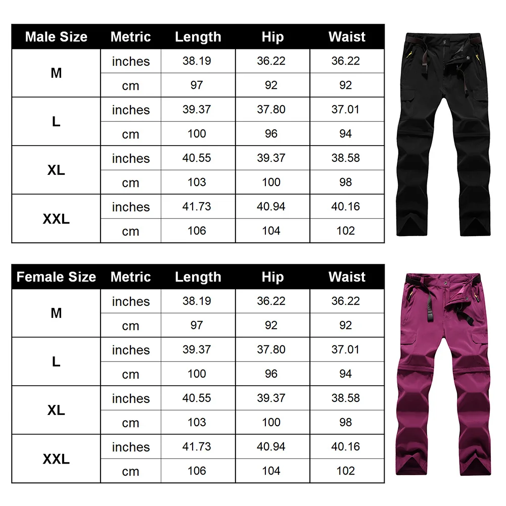 Брюки-шорты, летние, с откидной застежкой-молнией, регулируемые, водонепроницаемые, походные, скалолазание, быстросохнущие брюки унисекс, на открытом воздухе