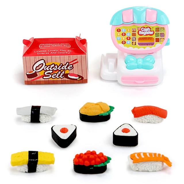 US $11.77 Pretend Cash Register Toy Funny Play Kids Shop Cash Realistic sushi Dessert Pretend Play Educationa
