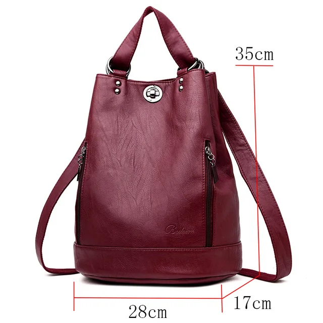 2021 New Women Backpack High Quality Leather Backpacks School Bags for Teenage Girls Brand Luxury Shoulder Bag Bagpack Mochila 2