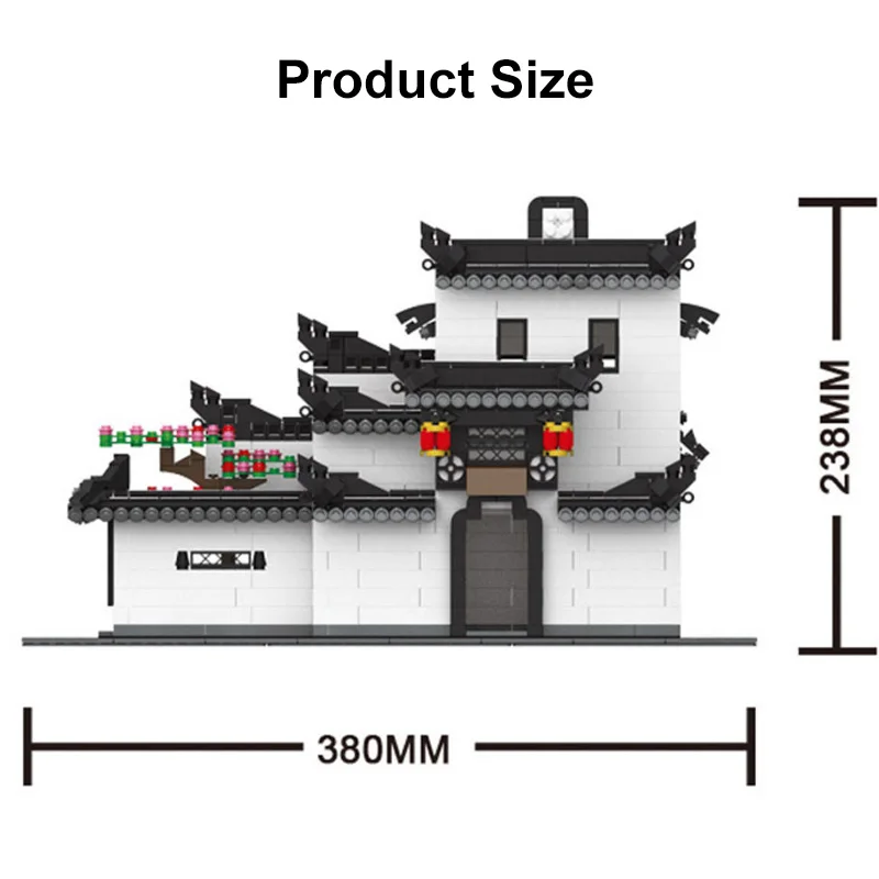 1575 шт 5310 Китай классический Хуэй-Стиль Архитектура традиционные модели дома Строительные блоки город Кирпичи игрушки для детей Подарки