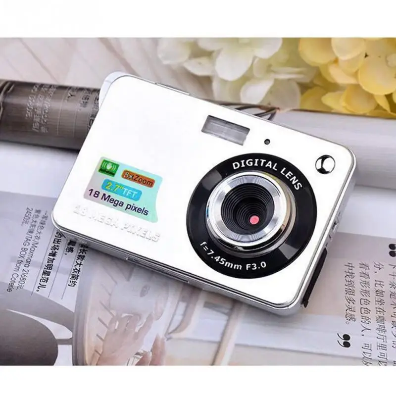 

Portable 2.7-inch Ultra-thin18 MP 720P Digital Camera HD Mini Students Cameras Anti-shake Face detection Smile capture Gift