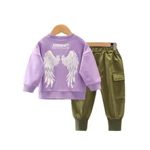 T shirt et pantalon en coton pour enfants, vêtements de sport pour bébés garçons et filles, 2 pièces/ensembles, nouvelle collection printemps automne