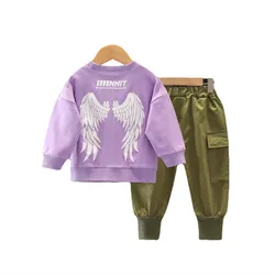 T shirt et pantalon en coton pour enfants, vêtements de sport pour bébés garçons et filles, 2 pièces/ensembles, nouvelle collection printemps automne 