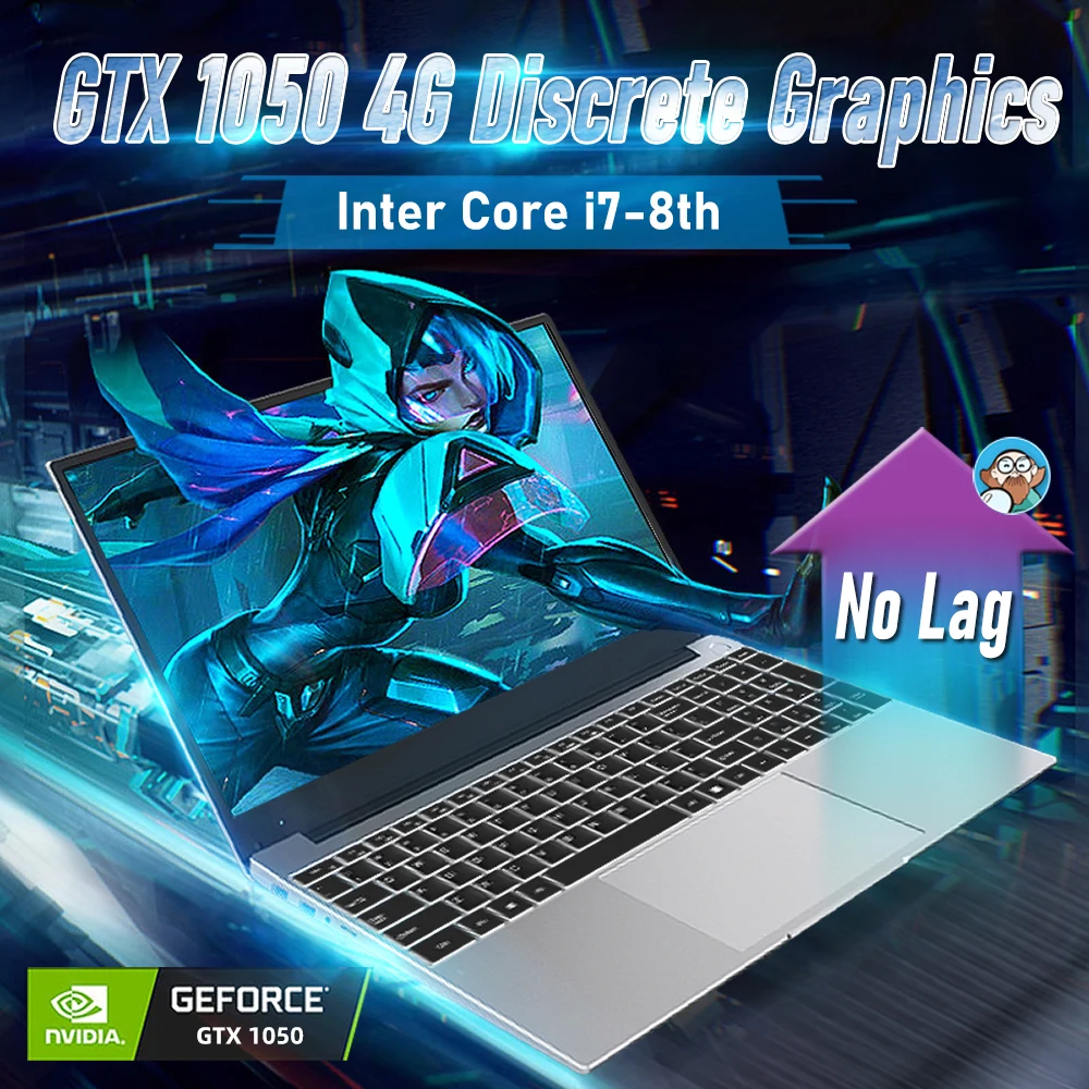 Gaming Laptop GTX 1050 4G Graphics Card DDR4 15.6 FHD IPS Laptop Windows  MX150 Computer Laptops 16G RAM 512G 1T SSD Notebook