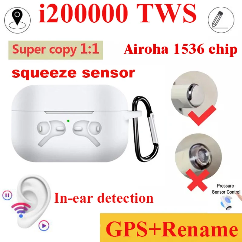 

Original i200000 TWS 1:1 Aire 3 GPS Positioning Name Change Squeeze Sensor Bluetooth headsets pk i100000 i90000 pro i100000 TWS