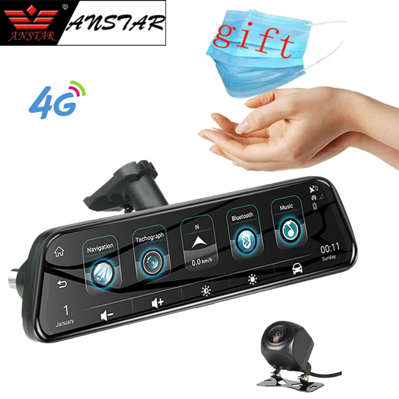 Зеркало видеорегистратор Anstar 10 дюймов Android 4G 1080P ADAS GPS Wi Fi|Видеорегистраторы| |