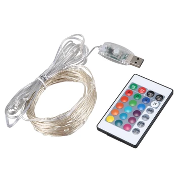 

2020 LED Tree Fairy String Lights New Years Wedding Holiday Outdoor Color Lamps with Remote Control (US Plug)