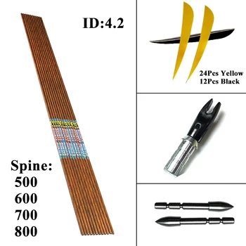 

Linkboy Archery 12PCS ID4.2mm 30inch Sp500-800 Carbon Arrows 3'' Turkey Feather Pin Nocks DIY Compound Bow Hunting
