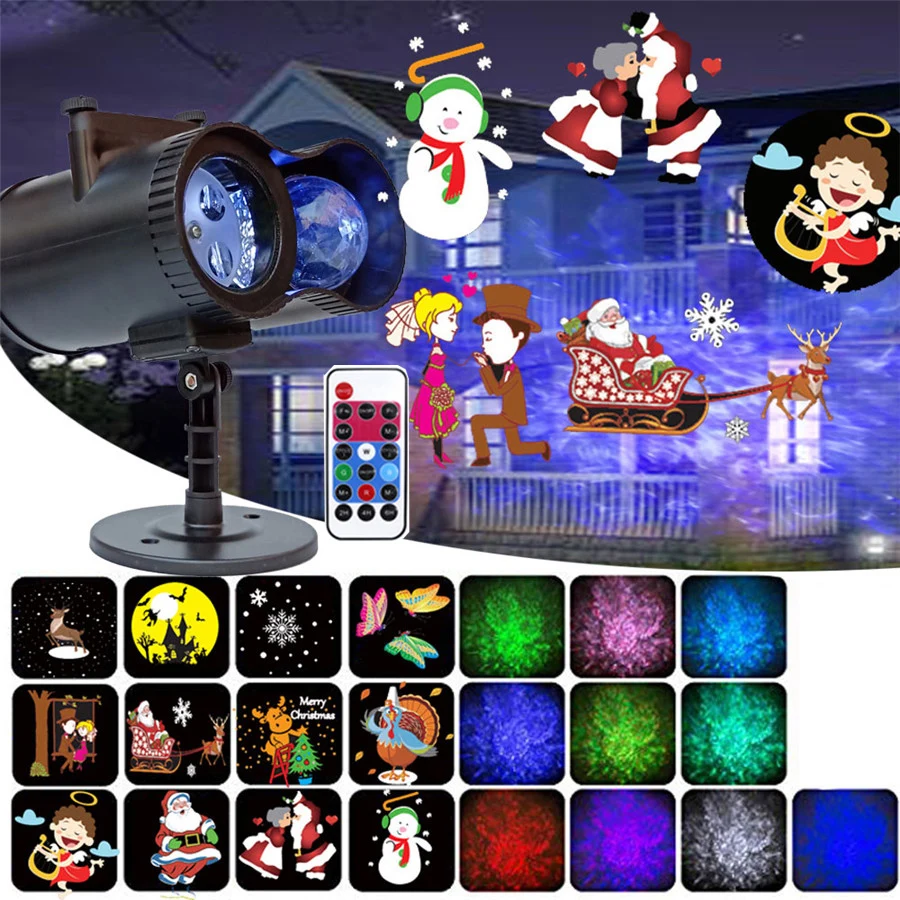 

Thrisdar Animation Christmas Projector Light 2-in-1 Ocean Water Wave Projector Light Holiday Xmas Party Projector Lamp