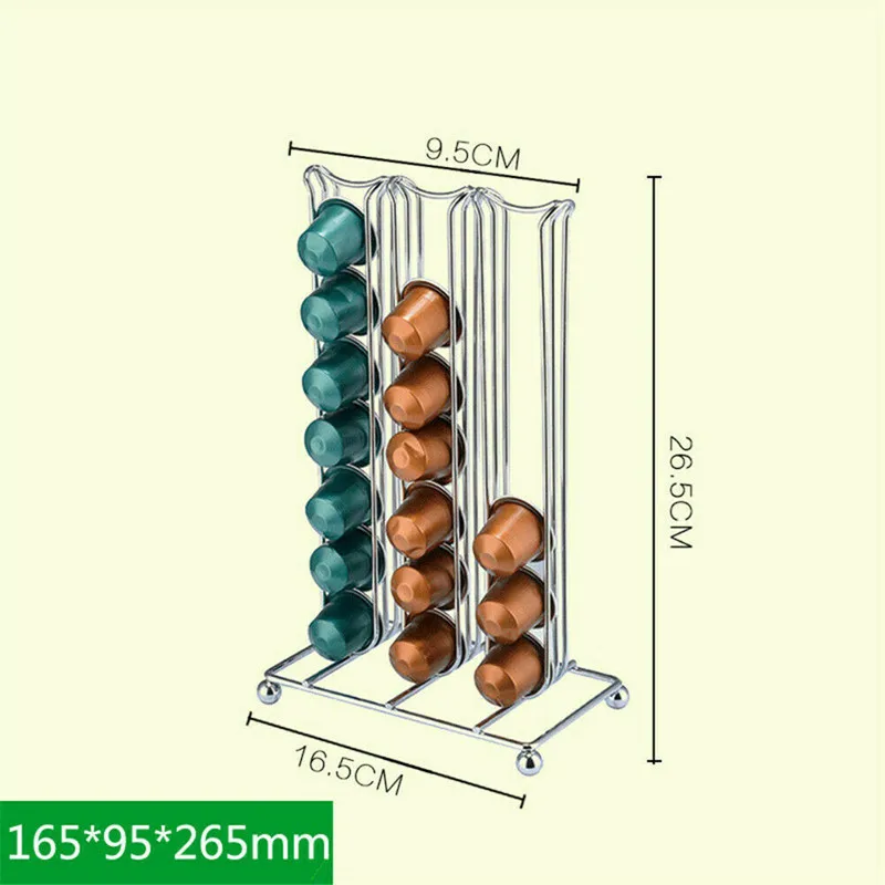 Кофе магазин 42 Дисплей Стенд крепление диспенсер стеллаж для хранения капсулы стойка для кофейных капсул - Цвет: 42pcs and Sliver
