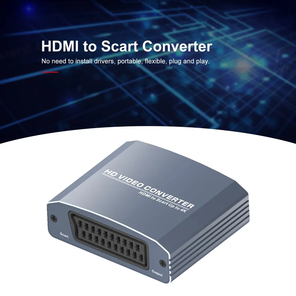 

HDMI to Scart+Stereo Converter Support 480i/576i/480p/576p/720p/1080i/1080P/4K Resolution for NTSC PAL