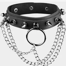 Punk Rivet Drawstring Collar Hoop Chain Pin Buckle