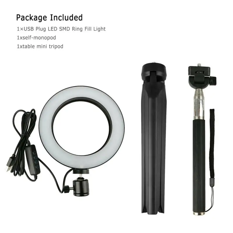 New Arrival 3 In 1 LED Ring Light Dimmable 5500K Lamp Photography Camera Photo Studio Phone Video Ring Lights Camera With Tripod enlarge