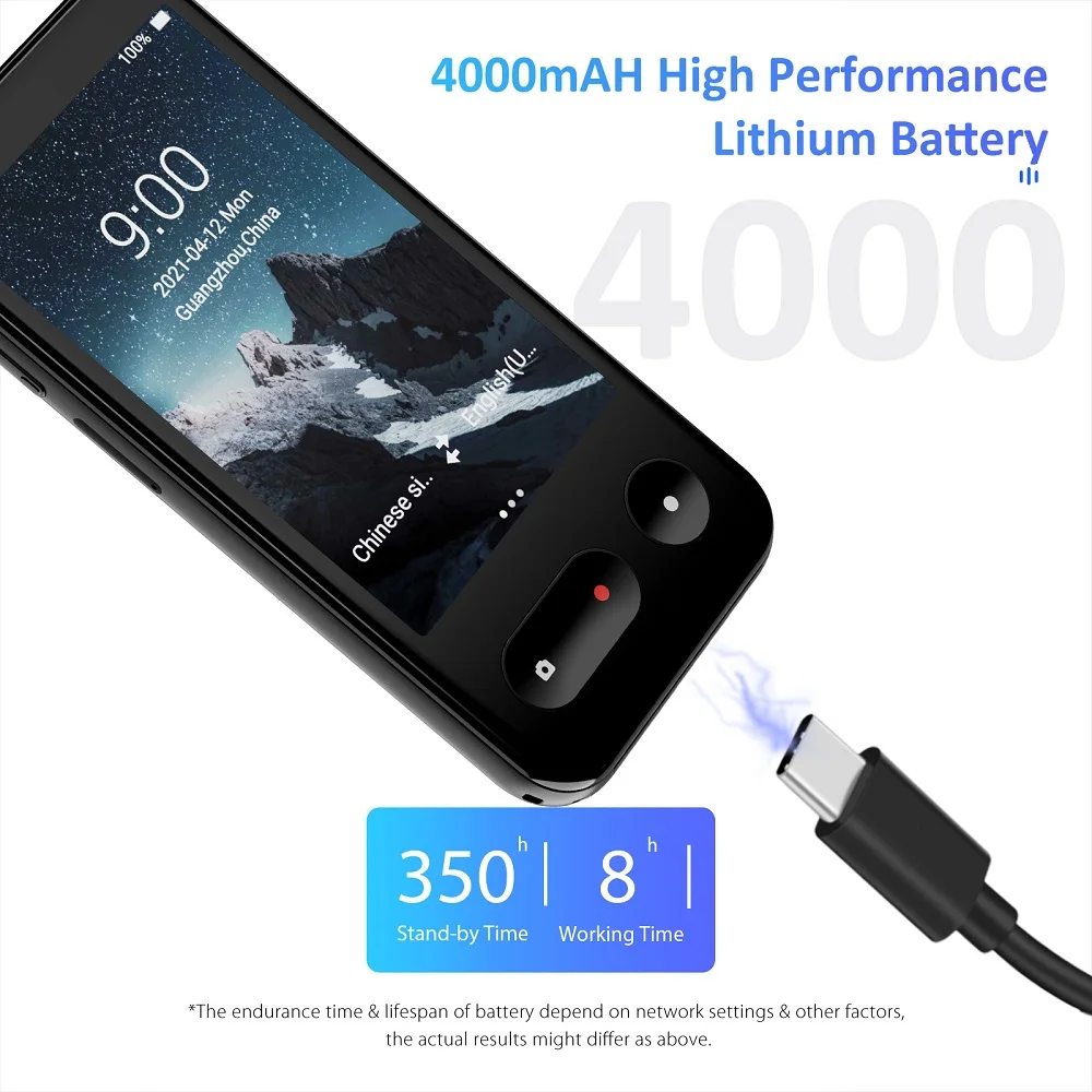 T7 T11 Smart Voice Translator 4G Internet 138 Languages 4.0inch Touch Screen Real Time Online OffLine Translation AI Conversion