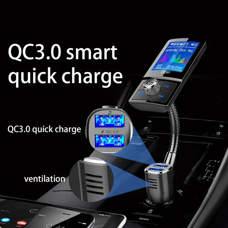 FM 1 шт. передатчик Bluetooth lcd Автомобильный MP3-плеер Bluetooth комплект громкой связи автомобильное зарядное устройство 2-USB