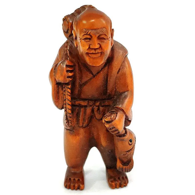 Details about   Y6351-2" Hand Carved Boxwood Netsuke Pixiu Baby Dragon With Ball 