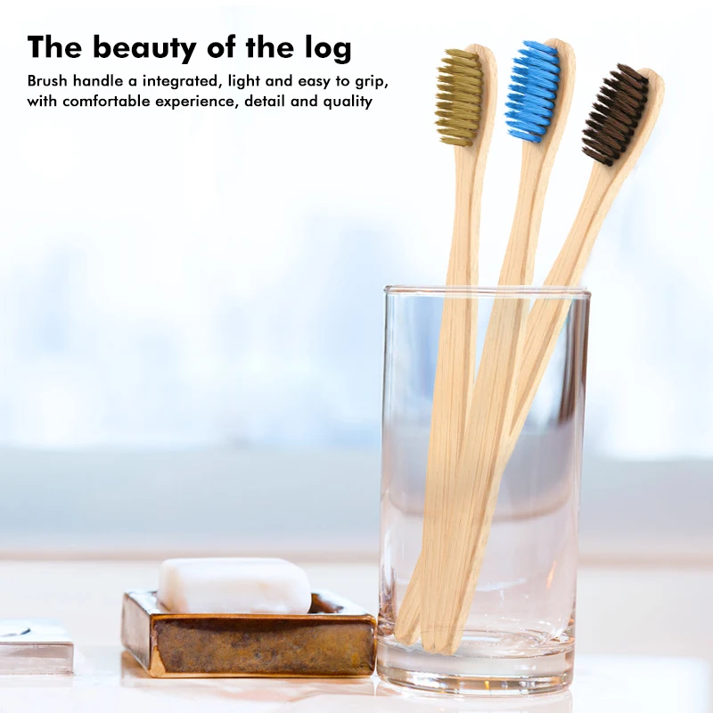 4 цвета мягкая щетина деревянная ручка зубная щетка из натурального бамбука отбеливающая зубная щетка уход за полостью рта инструменты
