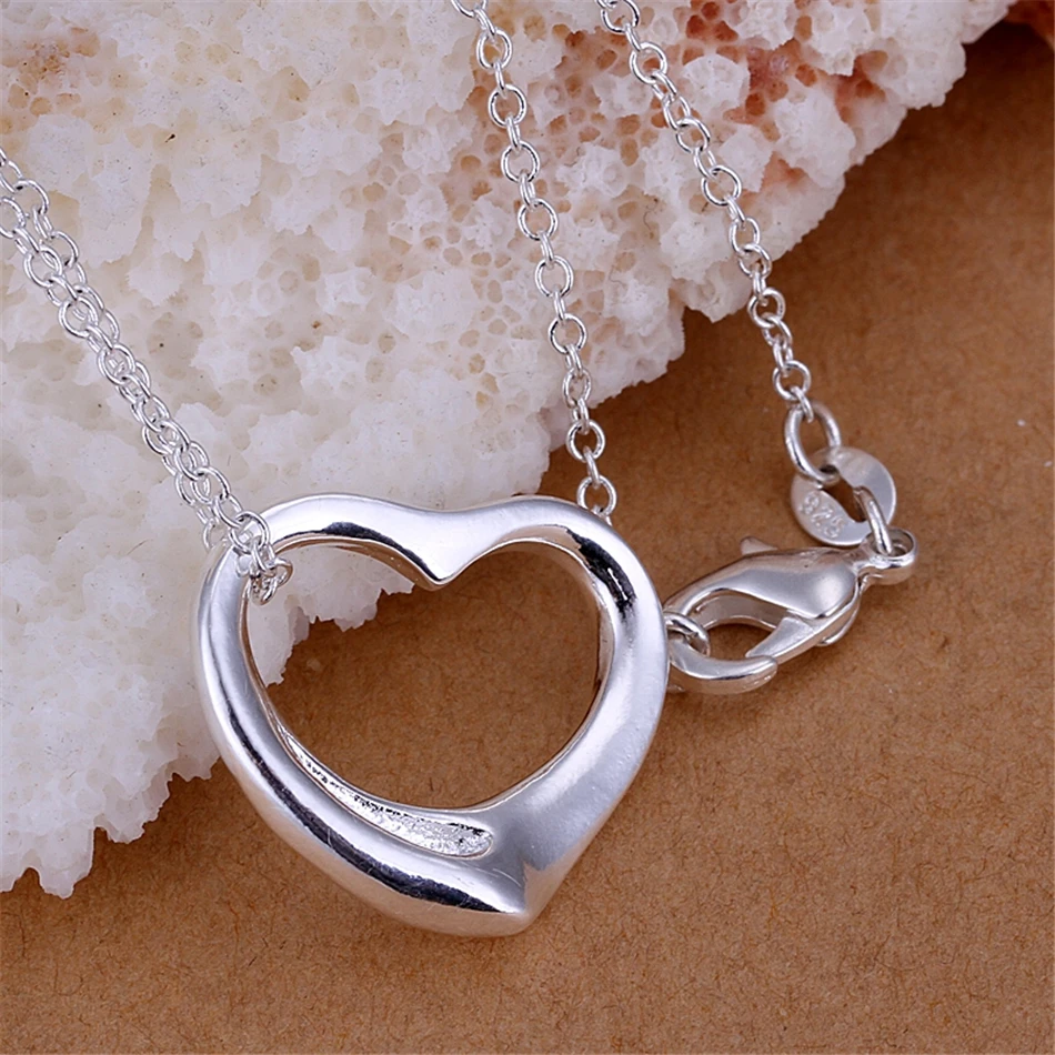 DOTEFFIL 925 Sterling Silver Love Heart Pendant Necklace 18 Inch Chain For Women Wedding Engagement Fashion Charm Jewelry - Image 4