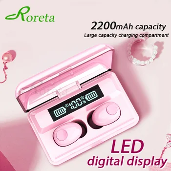 

Roreta HD Wireless Bluetooth Earphone TWS Stereo Sports Earphones Noise Cancelling Gaming Headset With Mic For iPhone Samsung