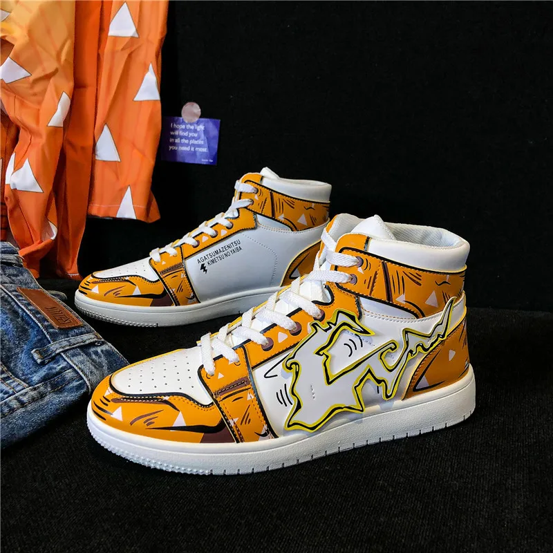 Men Cartoon Sneakers Fashion Breathable Mens Casual High Top Shoes Outdoor Walking Shoes Male Light Sneakers