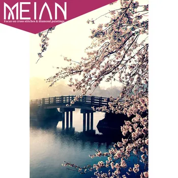 

2020 MEIAN bridge 5D DIY diamond painting full Round Diamond embroidery accessories rhinestones pictures stitch full display