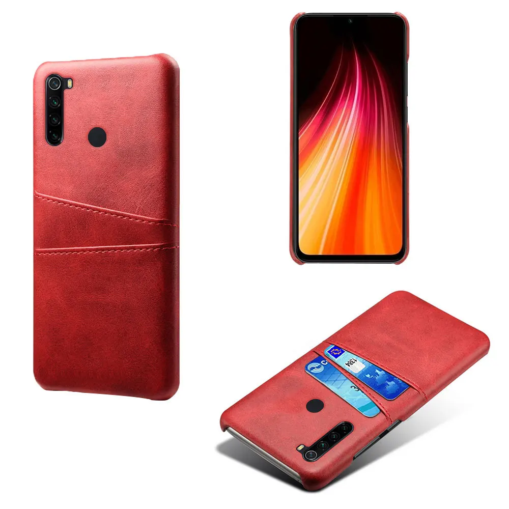 

Case For Xiaomi Redmi Note 8 Pro Calf Pattern Luxury Leather Wallet Card Holder Anti-Fall Back Cover Phone Case