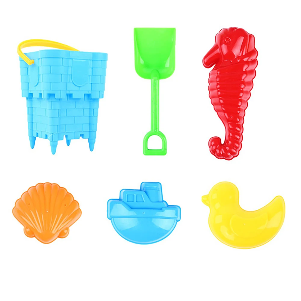 Дети Песок пляжные игрушки пластиковый замок ведро лопата, грабли форма в виде рыбки набор инструментов для игры замок строительный