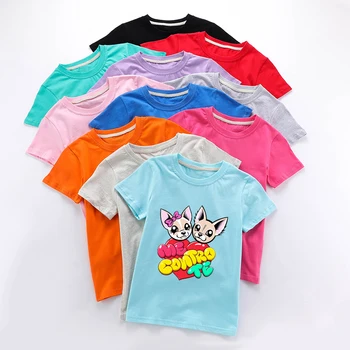 

Summer Cartoon Style Girls Tops T-Shirts Me Contro Te Print Children Short Sleeve T-Shirts Cotton Boys Kids Clothes Fashion Tops