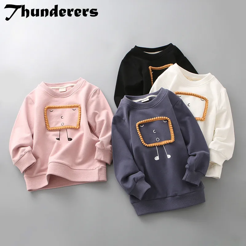 

2018 new spring and autumn models cartoon simple cute print casual children's sweater wild pullover
