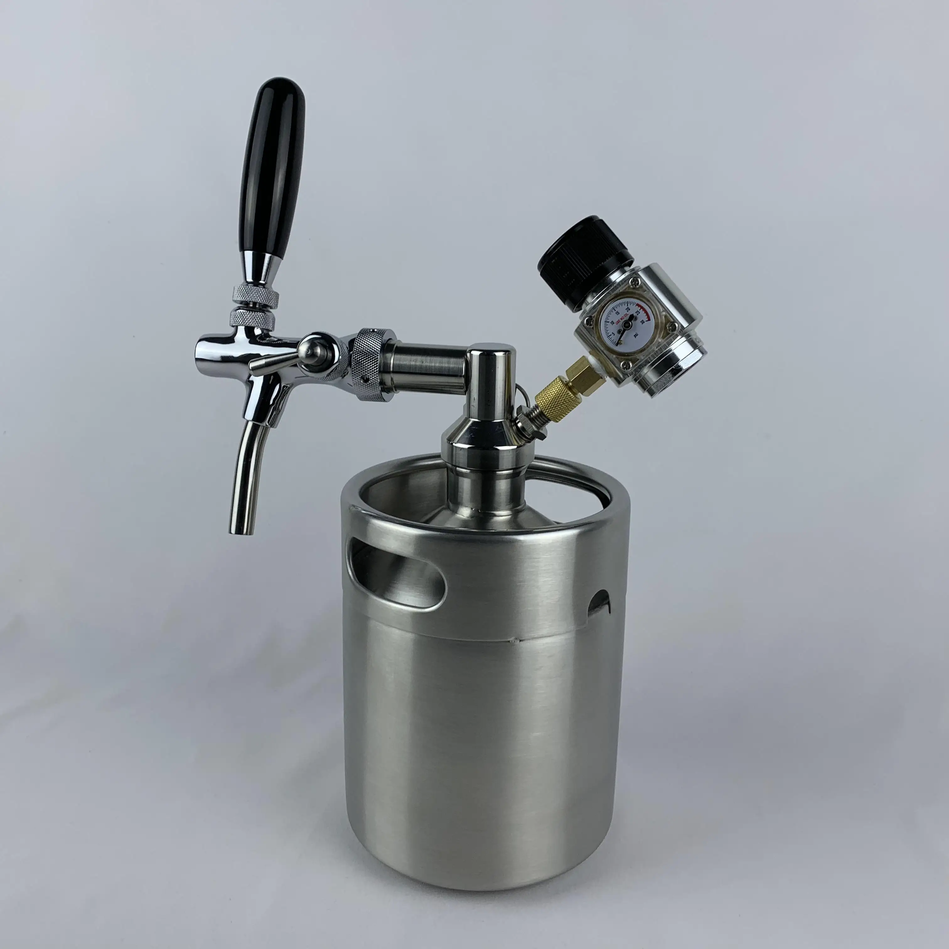 

mini keg growler 2l/4l/5l co2 regulator pressurized made of high quality stainless steel handle and portable mini keg dispenser