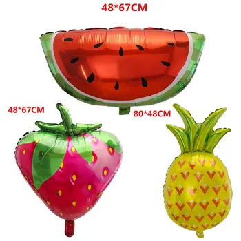 

50pcs Pineapple Strawberry Watermelon Aluminum Foil Balloons Toy Children Birthday Party Baby Shower Decoration Balloons Supplie