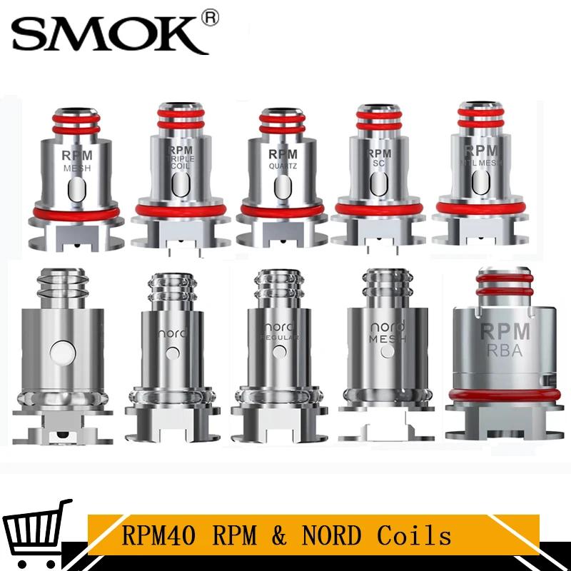 Оригинальный SMOK RPM Coil Nord Mesh 0 4 Ом тройной 6 кварцевый 1 2 об/мин RBA SC MTL сетчатая