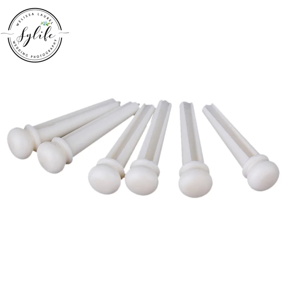 6pcs Real Bone Bridge Pins for Acoustic Guitars String Pegs Endpins White | Спорт и развлечения