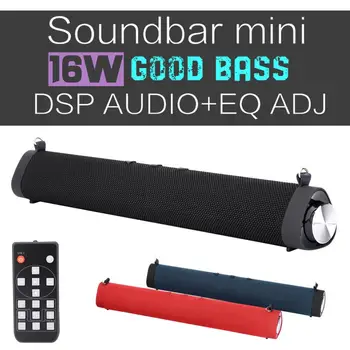 

16W Bluetooth 5.0 Soundbars Speaker with 4 x 42mm Horns Stereo TF Subwoofer Column Support Three DSP Sound Effects Multifunction